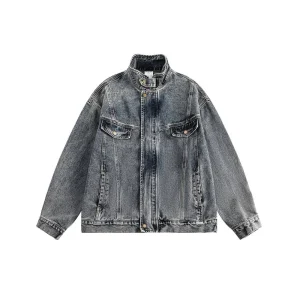 Áo Khoác Denim Xám Wash